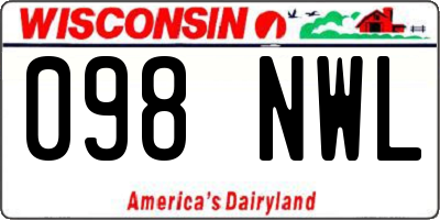 WI license plate 098NWL