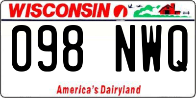 WI license plate 098NWQ