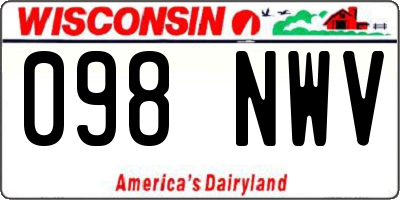WI license plate 098NWV