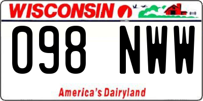 WI license plate 098NWW