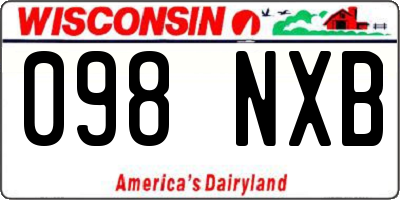 WI license plate 098NXB