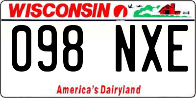 WI license plate 098NXE