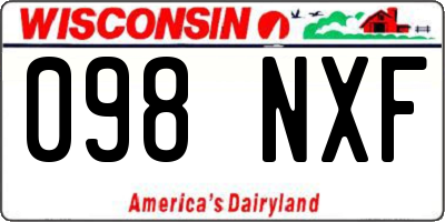 WI license plate 098NXF
