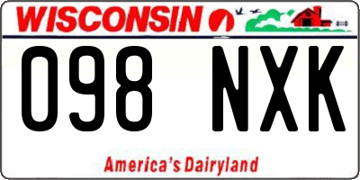 WI license plate 098NXK