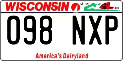WI license plate 098NXP