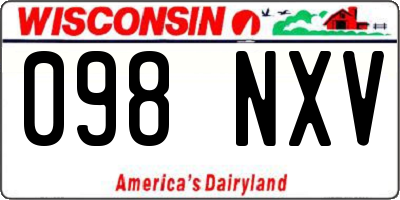 WI license plate 098NXV