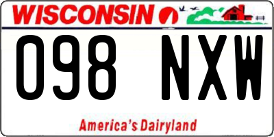 WI license plate 098NXW