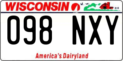 WI license plate 098NXY