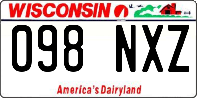 WI license plate 098NXZ