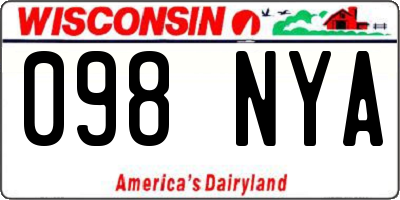 WI license plate 098NYA