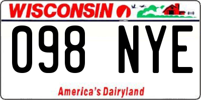 WI license plate 098NYE