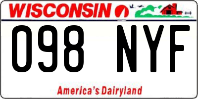 WI license plate 098NYF