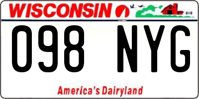 WI license plate 098NYG