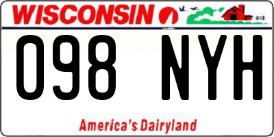 WI license plate 098NYH
