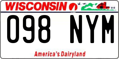 WI license plate 098NYM