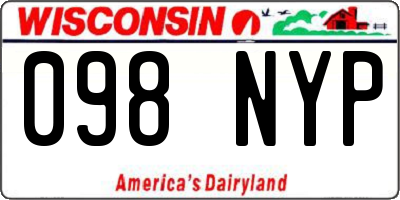 WI license plate 098NYP
