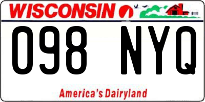 WI license plate 098NYQ