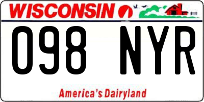 WI license plate 098NYR