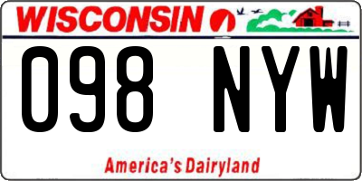 WI license plate 098NYW