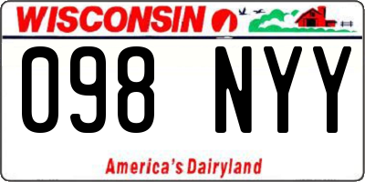 WI license plate 098NYY