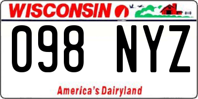 WI license plate 098NYZ