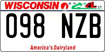 WI license plate 098NZB