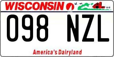 WI license plate 098NZL