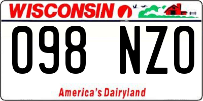 WI license plate 098NZO