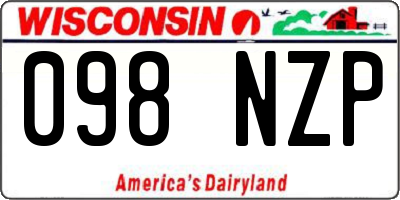 WI license plate 098NZP