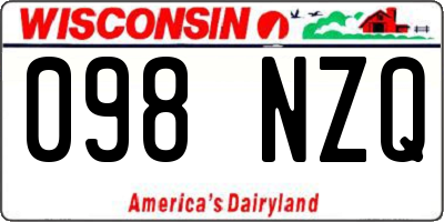 WI license plate 098NZQ