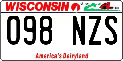 WI license plate 098NZS