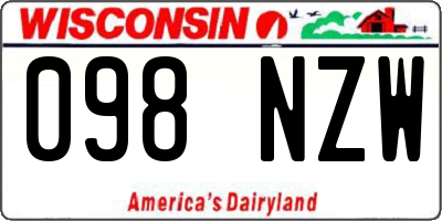WI license plate 098NZW