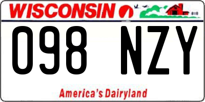 WI license plate 098NZY