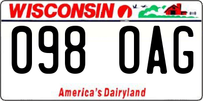 WI license plate 098OAG