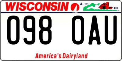 WI license plate 098OAU