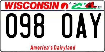 WI license plate 098OAY