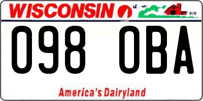 WI license plate 098OBA