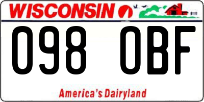 WI license plate 098OBF