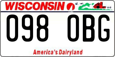WI license plate 098OBG
