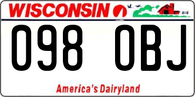 WI license plate 098OBJ