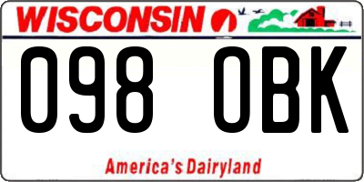 WI license plate 098OBK