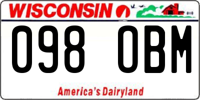 WI license plate 098OBM