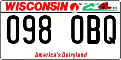 WI license plate 098OBQ