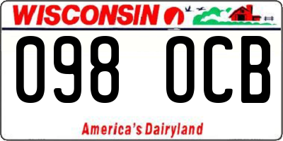 WI license plate 098OCB