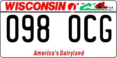 WI license plate 098OCG