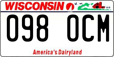 WI license plate 098OCM