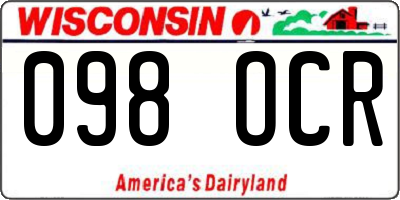 WI license plate 098OCR