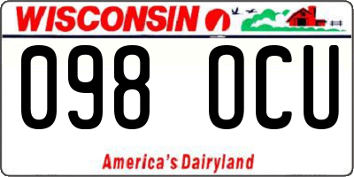 WI license plate 098OCU