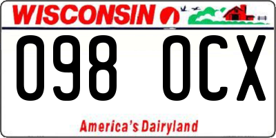 WI license plate 098OCX