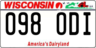 WI license plate 098ODI